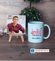 Almanca Öğretmeni Fotoğraflı Dekoratif Taş, Kupa Bardak Beyaz Hediye (Model 1)