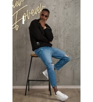 Oversize 3 İplik Bisiklet Yaka Torba Cepli İçi Polarlı Basic Sweatshirt (Siyah)