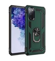 Mopal Samsung S20 6,2 İnci Yüzüklü Tank Telefon Kılıfı (Petrol Yeşili)