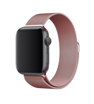 Apple Watch 2 3 4 5 6 Se Nike 42mm 44mm Uyumlu Kayış Milano Loop Metal Örgü Kordon (Rose - Gold)