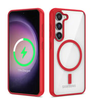 Galaxy S23 Kılıf Magsafe Wireless Şarj Özellikli Silikon Zore Ege Kılıf (Kırmızı)