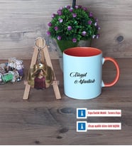 İsme Özel Kupa Bardak Beyaz ve Fotoğraflı Ahşap Anahtarlık Hediye (Model 13)