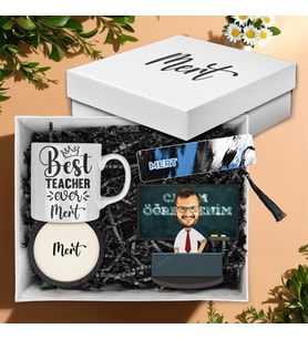 Motto Gift Öğretmenler Gününe Özel Karikatür Biblolu Hediye Kutusu 110648 (Model 1)