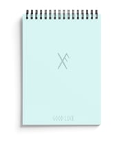 Bind Runes Karton Kapak Spiralli Çizgisiz Not Defter Seti Cep Notebook Sketchbook (Mavi)