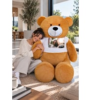 180 cm Kendin Tasarla Tişörtlü Tatlım Peluş Ayıcık (%100 Yerli) (Kahverengi)