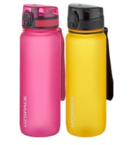 Uzspace 2'li Tritan Matara Seti 800 ml 14 Farklı Renk Seçeneği FiftyFifty (Pembe-Turuncu)