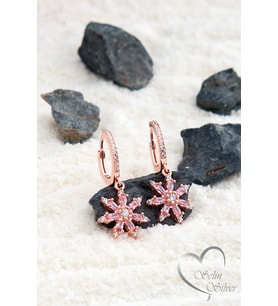LOTUS ÇİÇEĞİ SALLANTILI KÜPE GOLD - ROSE VE GÜMÜŞ RENK 925 AYAR GÜMÜŞ KÜPE (Rose)