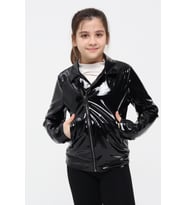 Benittokids Kız Çocuk Deri Ceket 51262 (Parlak Siyah)