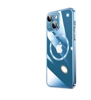 iPhone 14 Kılıf Wireless Şarj Özellikli Riksos Magsafe Silikon (Gümüş)