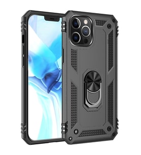 Mopal İphone 12 Pro 6.1 İnc Yüzüklü Tank Telefon Kılıfı (Gri)