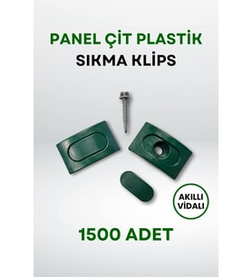 Panel Çit Plastik Sıkma Klips - Akıllı Vidalı (1500 Adet) (Yeşil)