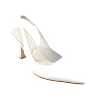 Şiko 809 Kadın Kadeh Ökçe Arka Açık Stiletto Ayakkabı (Bej)