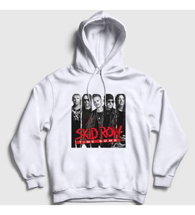 Presmono Unisex Beyaz Time Bomb Skid Row Kapüşonlu Sweatshirt 432903tt (Beyaz)