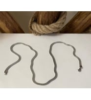 Silver yada Gold Hasır Örme Çelik Zincir Erkek Kolye 65 Cm( 5mm) (Gümüş)