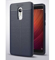 Xiaomi Redmi Note 4x Kılıf Deri Tarzı Niss Silikon Case (Lacivert)