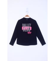 Toontoy Kız Çocuk Ballet Club Baskılı Sweatshirt  (Lacivert)