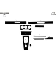 Meriç® Mercedes 123 Ön Torpido Kaplama Maun 10 Parça 1976-1986 (Piano Black)