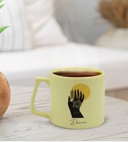 BK Gift Kişiye Özel İsimli Pastel Sarı Middle Kupa Bardak, Arkadaşa Hediye, Ev Hediyesi, Doğum Günü Hediyesi, Ofis Hediyesi (Model 4)
