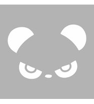 Kızgın Panda Araba Sticker siyah 20x14 CM (Beyaz)