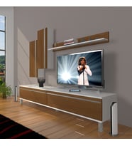 Decoraktiv Eko 7 Mdf Std Krom Ayaklı Tv Ünitesi Tv Sehpası (Beyaz - Ceviz)