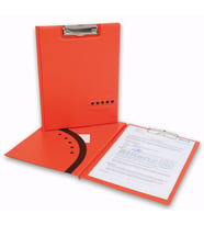 Kapaklı Sekreterlik A4 Pvc Double Color 100 Yaprak Kapasiteli Clip Board 24x32 cm (Turuncu)