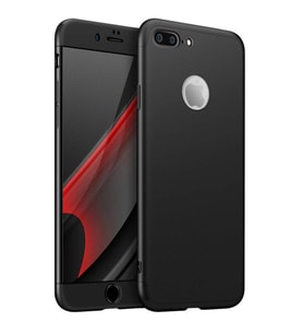Apple iPhone 7 Plus / 8 Plus Uyumlu GKK Kılıf 360 Derece Tam Koruma (Siyah)