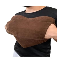 ozclife Cepli Kalp Yastığı %100 Pamuklu - %100 Boncuk Elyaf - 33 x 34 CM (Kahverengi)