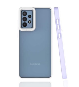 Galaxy A72 Kılıf Zore Mima Kenarları Renkli Silikon Kılıf (Lila)
