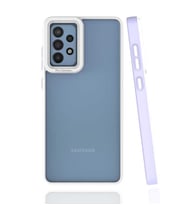 Galaxy A72 Kılıf Zore Mima Kenarları Renkli Silikon Kılıf (Lila)