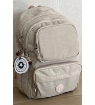 Nemo Bags Krinkıl Kumaş Suya Dayanıklı Orta Boy Koyu Sırt Çantası/Laptop Okul Çantası (Bej)
