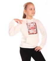 Toontoy Kız Çocuk Baskılı Sweatshirt (Ekru)