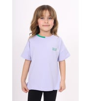 Toontoy Kız Çocuk Baskılı Tişört (Mavi)