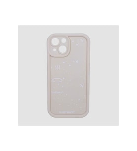 IPHONE 15; DESENLİ, KENARI ÇIKNTILI, DARBE ÖNLEYİCİ, KAMERA KORUYUCU LÜKS SLİKON KILIF (Krem)