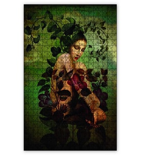 Cakapuzzle Kadın Sarmaşıklar Soyut Puzzle Yapboz MDF (Ahşap) (500 Parça)