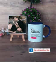 Kız Kardeş Fotoğraflı Dekoratif Taş, Kupa Bardak Beyaz Hediye (Model 3)