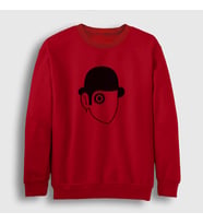 Presmono Unisex Beyaz Eye Film Otomatik Portakal A Clockwork Orange Sweatshirt 242243tt (Kırmızı)