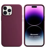 Microsonic Apple iPhone 15 Pro Kılıf Liquid Lansman Silikon Mor (Bordo)