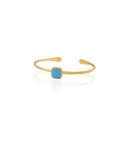 Kadir Jewellery Zirkon Taşlı Ayarlanabilir 22 Ayar Altın Kaplama Bilezik (Koyu Mavi)