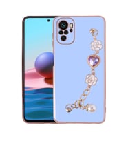 Xiaomi Poco M5S Kılıf El Askılı Tutamaçlı Kamera Korumalı Renkli Gold Kenar Silikon Kapak (Mor)