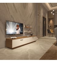 Decoraktiv Eko 4B Slm Std Tv Ünitesi Tv Sehpası - Parlak Beyaz (Beyaz - Kahverengi)