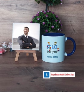 Rehber Öğretmen Fotoğraflı Dekoratif Taş, Kupa Bardak Beyaz Hediye Öğretmenler Günü Hediyesi (Model 3)