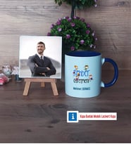 Rehber Öğretmen Fotoğraflı Dekoratif Taş, Kupa Bardak Beyaz Hediye Öğretmenler Günü Hediyesi (Model 3)