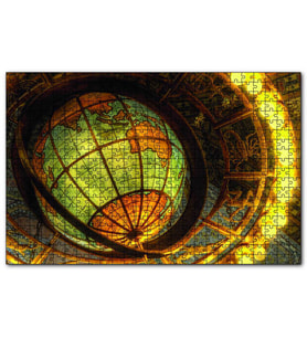 Cakapuzzle Dünya Model Küre ve Etrafında Burçlar  Puzzle Yapboz MDF (Ahşap) (1000 Parça)
