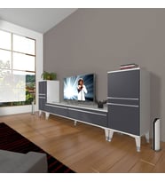 Decoraktiv Eko ON2 Mdf Std Silver Tv Ünitesi Tv Sehpası (Beyaz - Antrasit)