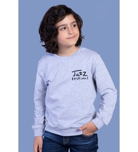 Toontoy Erkek Çocuk Baskılı Sweatshirt ( Gri-Melanj)