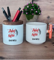 Zabıt Katibi Hediye Sepeti Kupa Bardak T Kulplu, Kalemlik Hediyeleri Zabıt Katibine Hediye (Model 7)