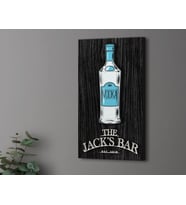 BK Gift Kişiye Özel Kabartma Tasarımlı Siyah(Ebony) Ahşap Bar Tabelası 46cm, Home Bar Tabela, Rustik Ev Dekorasyonu, Duvar Dekoru (Model 5)