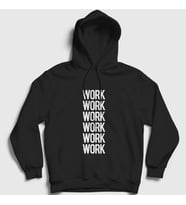 Presmono Unisex Gri Work Work Work Rihanna Kapüşonlu Sweatshirt 342148tt (Siyah)