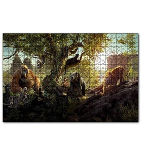 Cakapuzzle  Mowgli Shere Kan Bagheera King  Puzzle Yapboz MDF (Ahşap) (255 Parça)