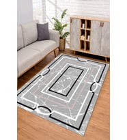 Dijital Kaymaz Taban Yıkanabilir Renkli Salon Halısı Mutfak Halısı Yolluk ND-SD-1016 (Gri)